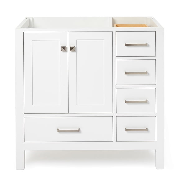 Ariel A037S-L-BC-WHT Cambridge 36" Single Free Standing Wood Vanity Cabinet Only - White