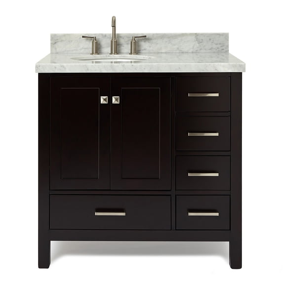 Ariel A037S-L-VO-ESP Cambridge 37" Free Standing Single Basin Vanity Set - Brown