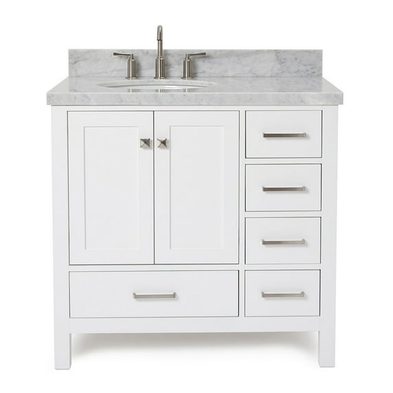 Ariel A037s-L-Vo Cambridge 37" Free Standing Single Basin Vanity Set - White
