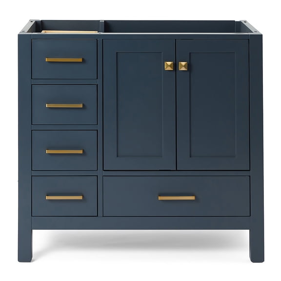 Ariel A037S-R-BC-MNB Cambridge 36" Single Free Standing Wood Vanity Cabinet Only - Blue