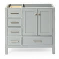 thumbnail image 1 of Ariel A037s-R-Bc Cambridge 36" Single Free Standing Wood Vanity Cabinet Only - Grey, 1 of 7
