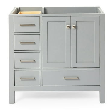 Ariel A037s-R-Bc Cambridge 36" Single Free Standing Wood Vanity Cabinet Only - Grey