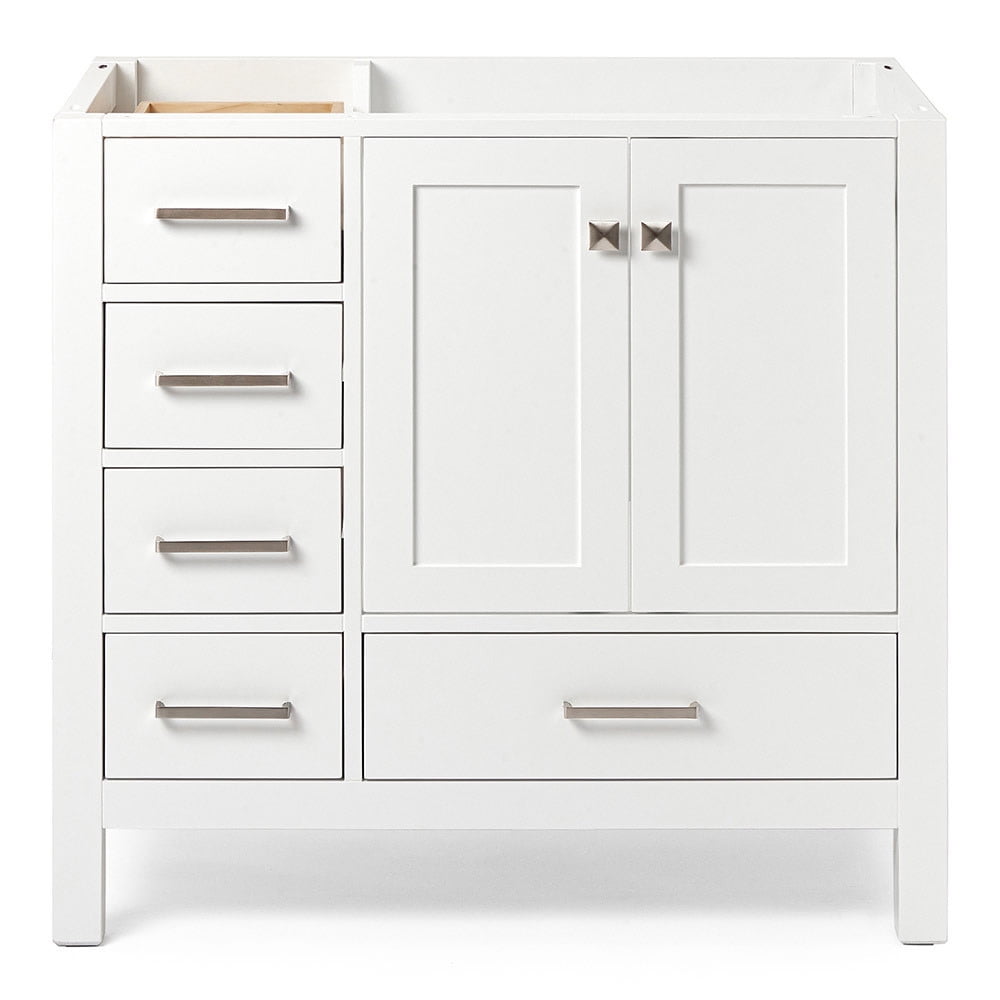 Cambridge 36" White Solid Wood Freestanding Bathroom Vanity Cabinet