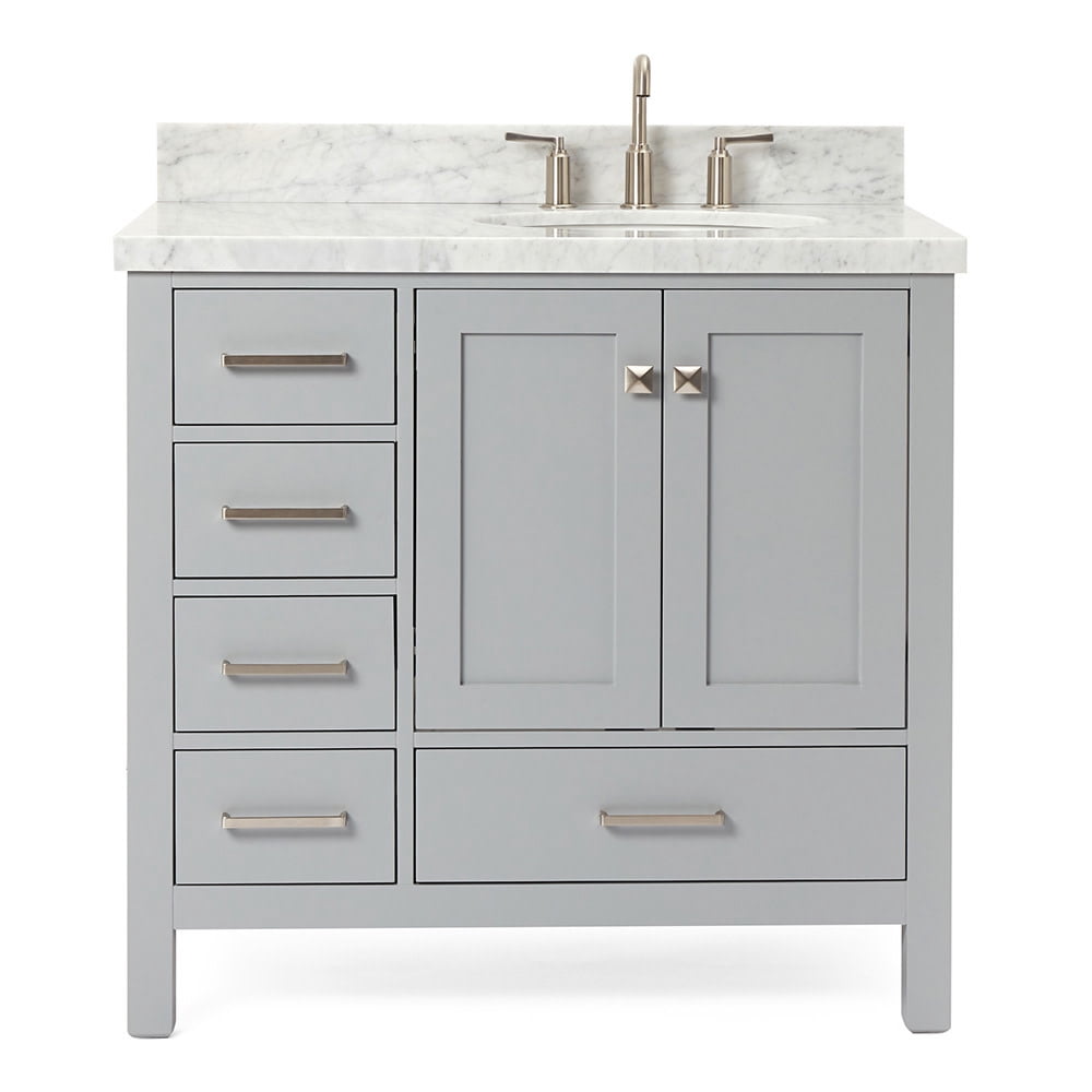 Ariel A037S-R-VO-GRY Cambridge 37" Free Standing Single Basin Vanity Set - Grey