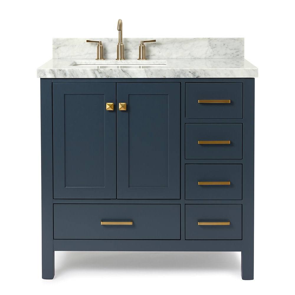Ariel A037SLCWRVOMNB Cambridge 37" Free Standing Single Basin Vanity Set - Blue