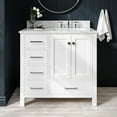 thumbnail image 1 of Ariel Cambridge 37 In. Right Offset Rectangle Single Sink Vanity With Carrara White Marble 0.75 In Countertop In White, 1 of 10