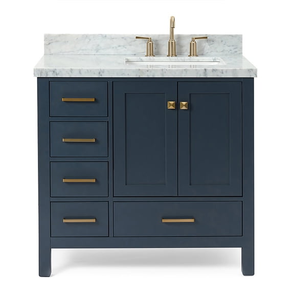 Ariel A037SRCWRVOMNB Cambridge 37" Free Standing Single Basin Vanity Set - Blue