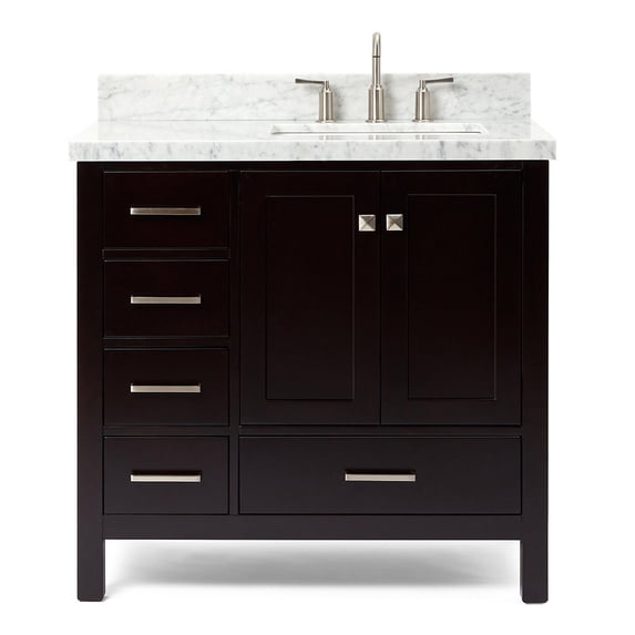 Ariel A037SRCWRVOESP Cambridge 37" Free Standing Single Basin Vanity Set - Brown