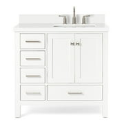 Ariel A037srwqrvo Cambridge 37" Free Standing Single Basin Vanity Set - White