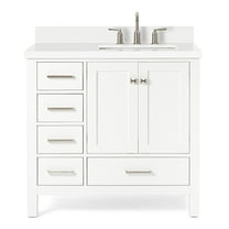 Ariel A037srwqrvo Cambridge 37" Free Standing Single Basin Vanity Set - White