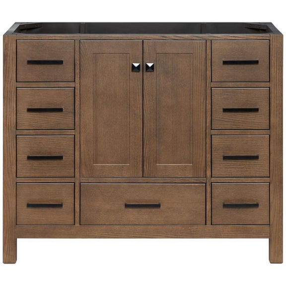 Ariel A042S-BC-BRO Cambridge 42" Single Free Standing Vanity Cabinet Only - Brown Oak /