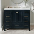 thumbnail image 1 of Ariel Cambridge 42 Inch Single Oval Sink Bathroom Vanity With Carrara White Quartz Countertop 1.5 Edge In Midnight Blue, 1 of 10