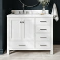 thumbnail image 1 of Ariel Cambridge 42 Inch Single Left Offset Rectangle Sink Bathroom Vanity With Carrara White Quartz Countertop 1.5 Edge In White, 1 of 10