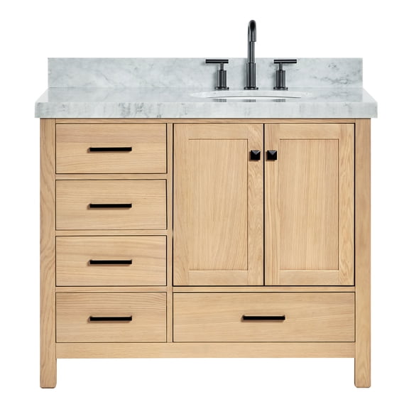 Ariel A042srcw5ovo Cambridge 43" Free Standing Single Basin Vanity Set - Oak / Carrara