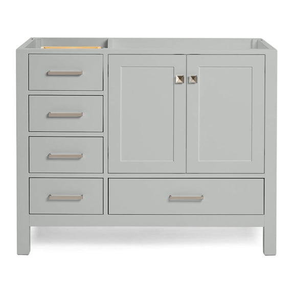 Ariel A043S-R-BC-GRY Cambridge 42" Single Free Standing Vanity Cabinet Only - Grey