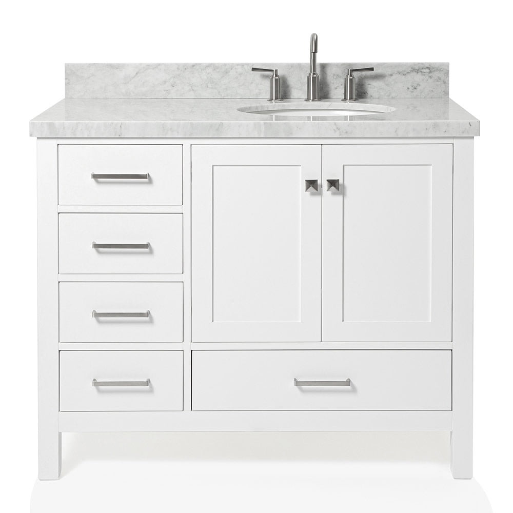 Cambridge 43" White Marble Top Single Basin Vanity