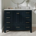 thumbnail image 1 of Ariel Cambridge 43 In. Single Oval Sink Vanity With Carrara White Marble 0.75 In Countertop In Midnight Blue, 1 of 10
