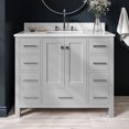 thumbnail image 1 of Ariel Cambridge 43 In. Single Rectangle Sink Vanity With Carrara White Marble 0.75 In Countertop In Grey, 1 of 10