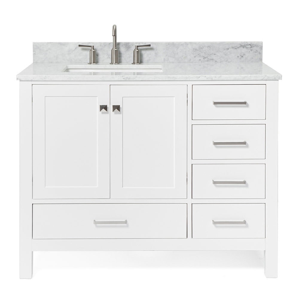 Cambridge 43" White Marble Top Single Basin Vanity Set