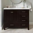 thumbnail image 1 of Ariel Cambridge 43 In. Left Offset Oval Sink Vanity With White Quartz Countertop In Espresso, 1 of 10