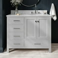 thumbnail image 1 of Ariel Cambridge 43 In. Right Offset Oval Single Sink Vanity With Carrara White Marble 0.75 In Countertop In Grey, 1 of 10