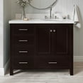thumbnail image 1 of Ariel Cambridge 43 In. Right Offset Oval Sink Vanity With White Quartz Countertop In Espresso, 1 of 10