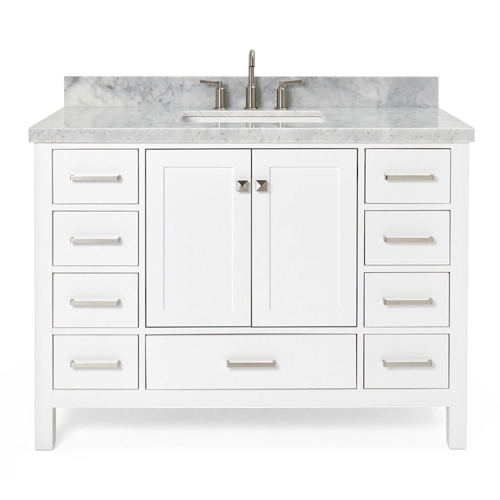 Cambridge 49" White Marble Top Single Sink Vanity
