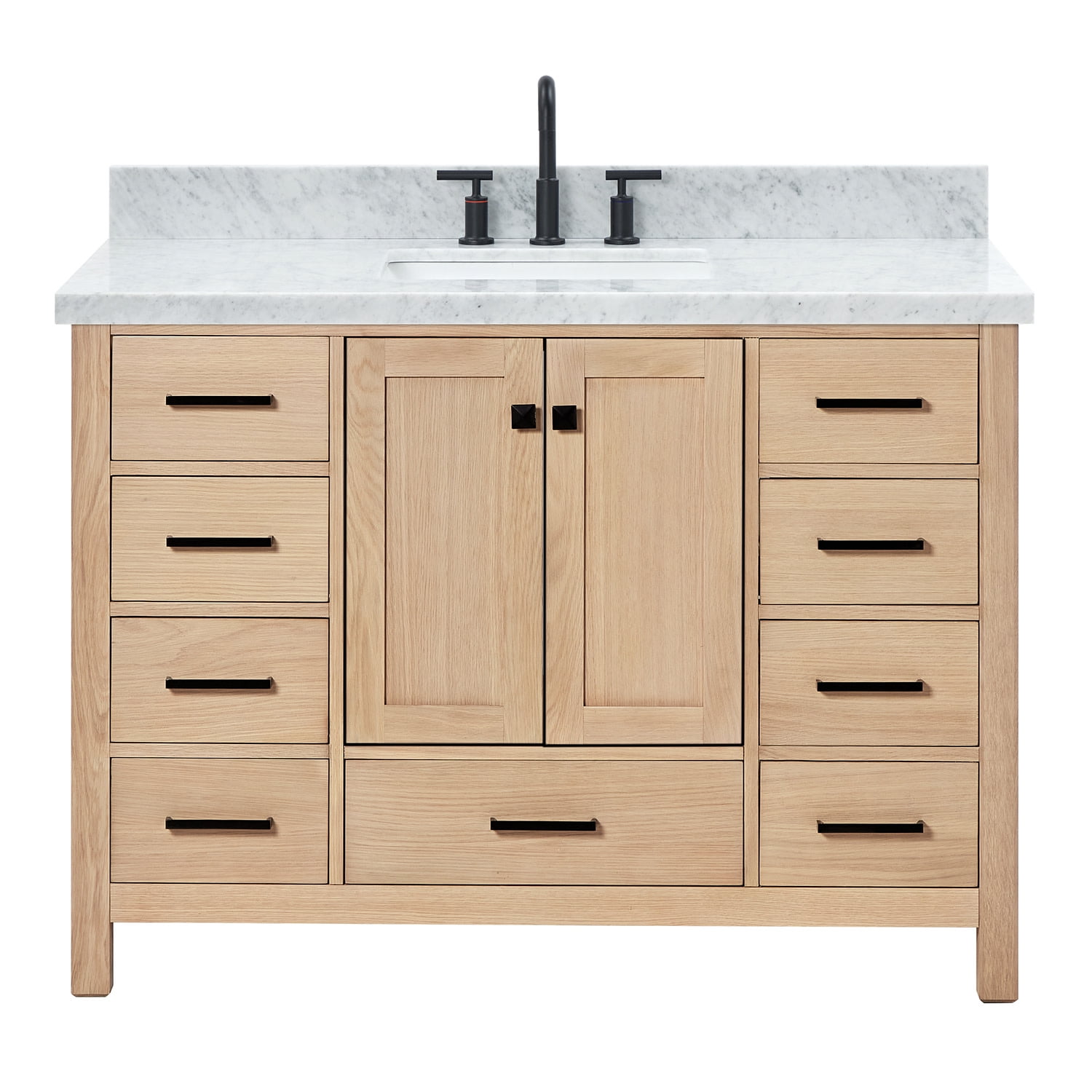 Cambridge 49" Oak Freestanding Vanity with Marble Top