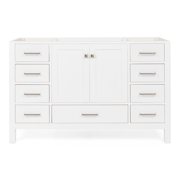 Ariel A055S-BC-WHT Cambridge 54" Single Free Standing Vanity Cabinet Only - White