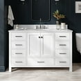 thumbnail image 1 of Ariel Cambridge 53 In. Single Oval Sink Vanity With Carrara White Marble 0.75 In Countertop In White, 1 of 10