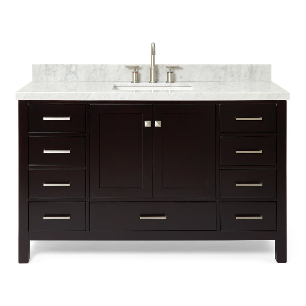 Ariel A055SCWRVOESP Cambridge 54" Free Standing Single Basin Vanity Set - Brown