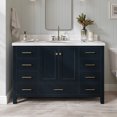 thumbnail image 1 of Ariel Cambridge 55 In. Oval Sink Vanity With White Quartz Countertop In Midnight Blue, 1 of 10