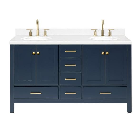 Ariel A060dcqovo Cambridge 60" Free Standing Double Basin Vanity Set - Blue