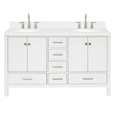 Ariel A060dcqovo Cambridge 60" Free Standing Double Basin Vanity Set - White