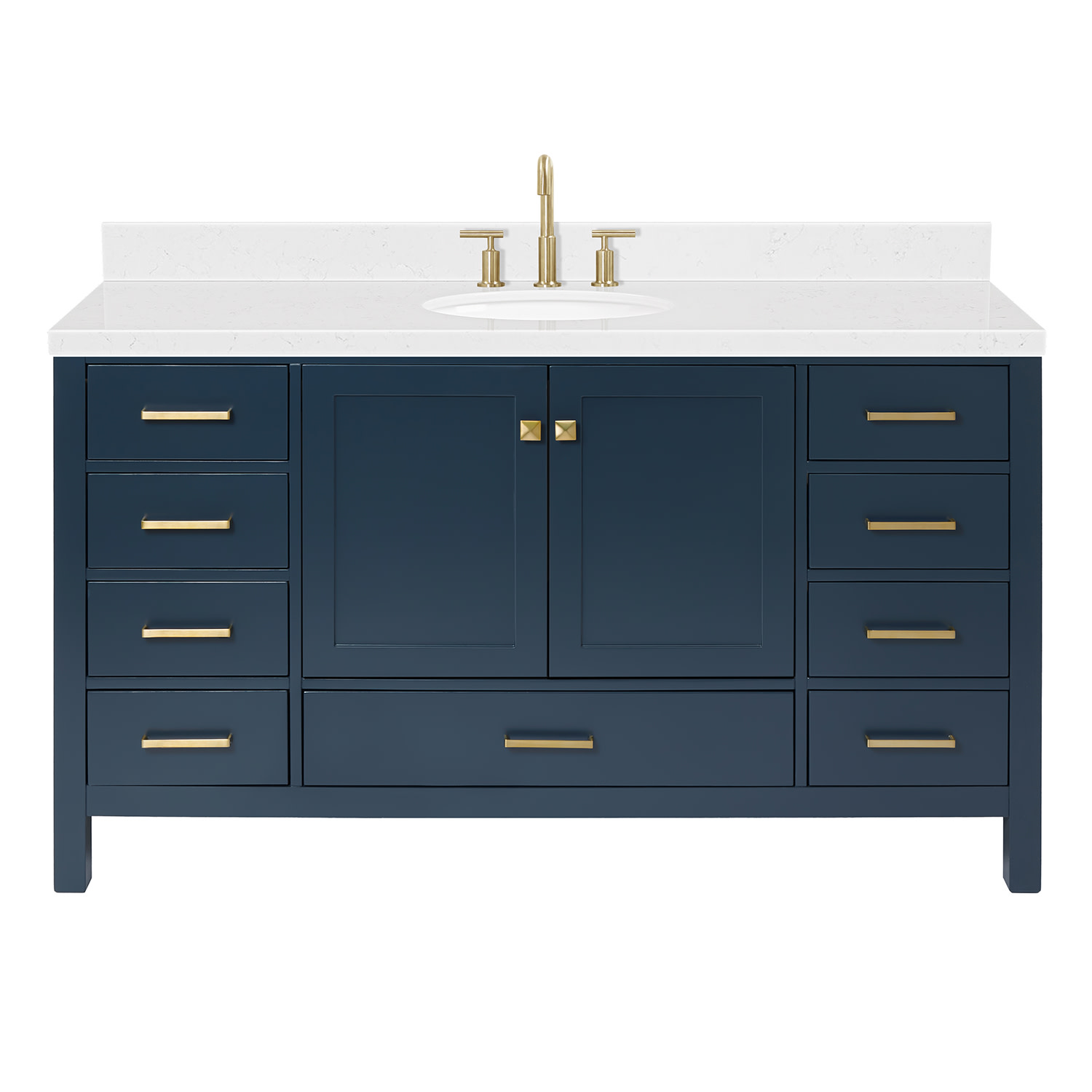 Ariel A060scqovo Cambridge 60" Free Standing Single Basin Vanity Set - Blue