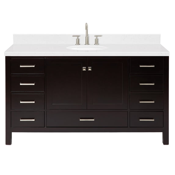 Ariel A060scqovo Cambridge 60" Free Standing Single Basin Vanity Set - Brown