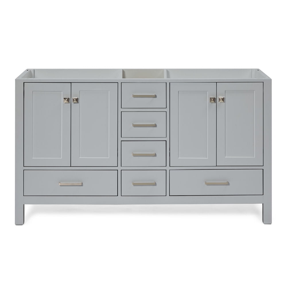 Cambridge 60" Gray Double Freestanding Vanity Cabinet