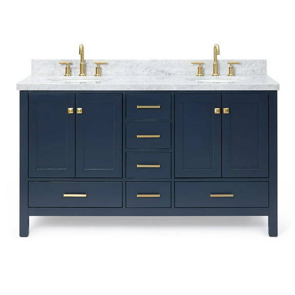 Ariel A061d-Vo Cambridge 60" Free Standing Double Basin Vanity Set - Blue