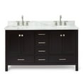 thumbnail image 1 of Ariel A061D-VO-ESP Cambridge 60" Free Standing Double Basin Vanity Set - Brown, 1 of 7