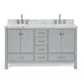 thumbnail image 1 of Ariel A061D-VO-GRY Cambridge 60" Free Standing Double Basin Vanity Set - Grey, 1 of 7