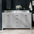 thumbnail image 1 of Ariel Cambridge 61 In. Double Rectangle Sink Vanity With Carrara White Marble 0.75 In Countertop In Grey, 1 of 10