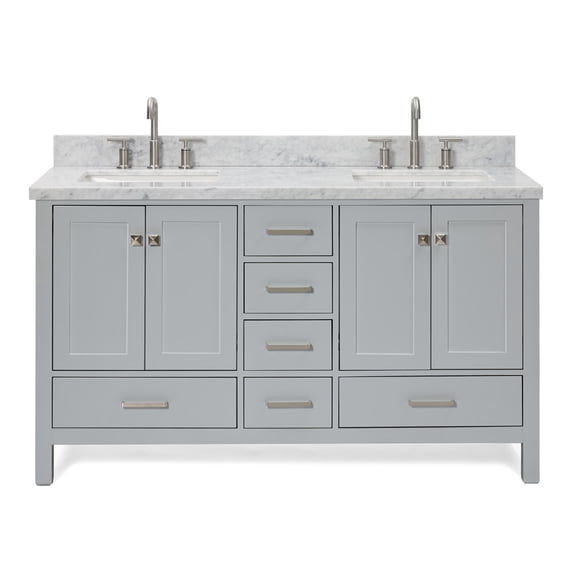Ariel A061DCWRVOGRY Cambridge 61" Free Standing Double Basin Vanity Set - Grey