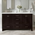 thumbnail image 1 of Ariel Cambridge 61 In. Double Oval Sink Vanity With White Quartz Countertop In Espresso, 1 of 10