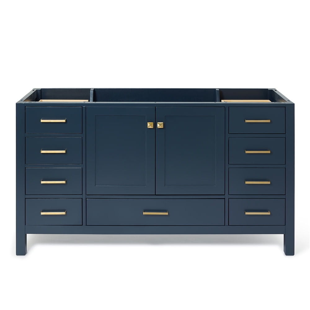 Midnight Blue 60" Solid Wood Freestanding Vanity Cabinet