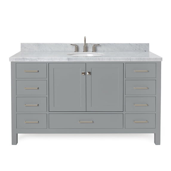 Ariel A061S-VO-GRY Cambridge 60" Free Standing Single Basin Vanity Set - Grey