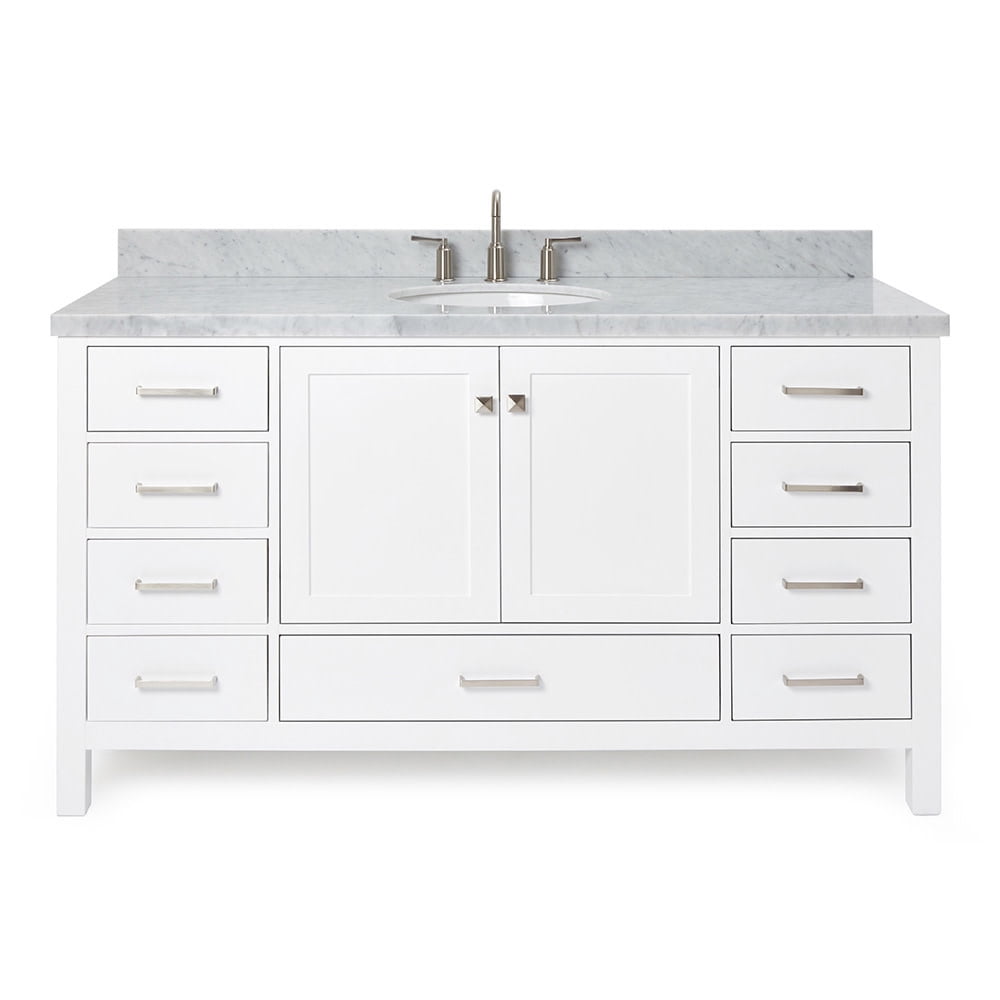 Ariel A061S-VO-WHT Cambridge 60" Free Standing Single Basin Vanity Set - White