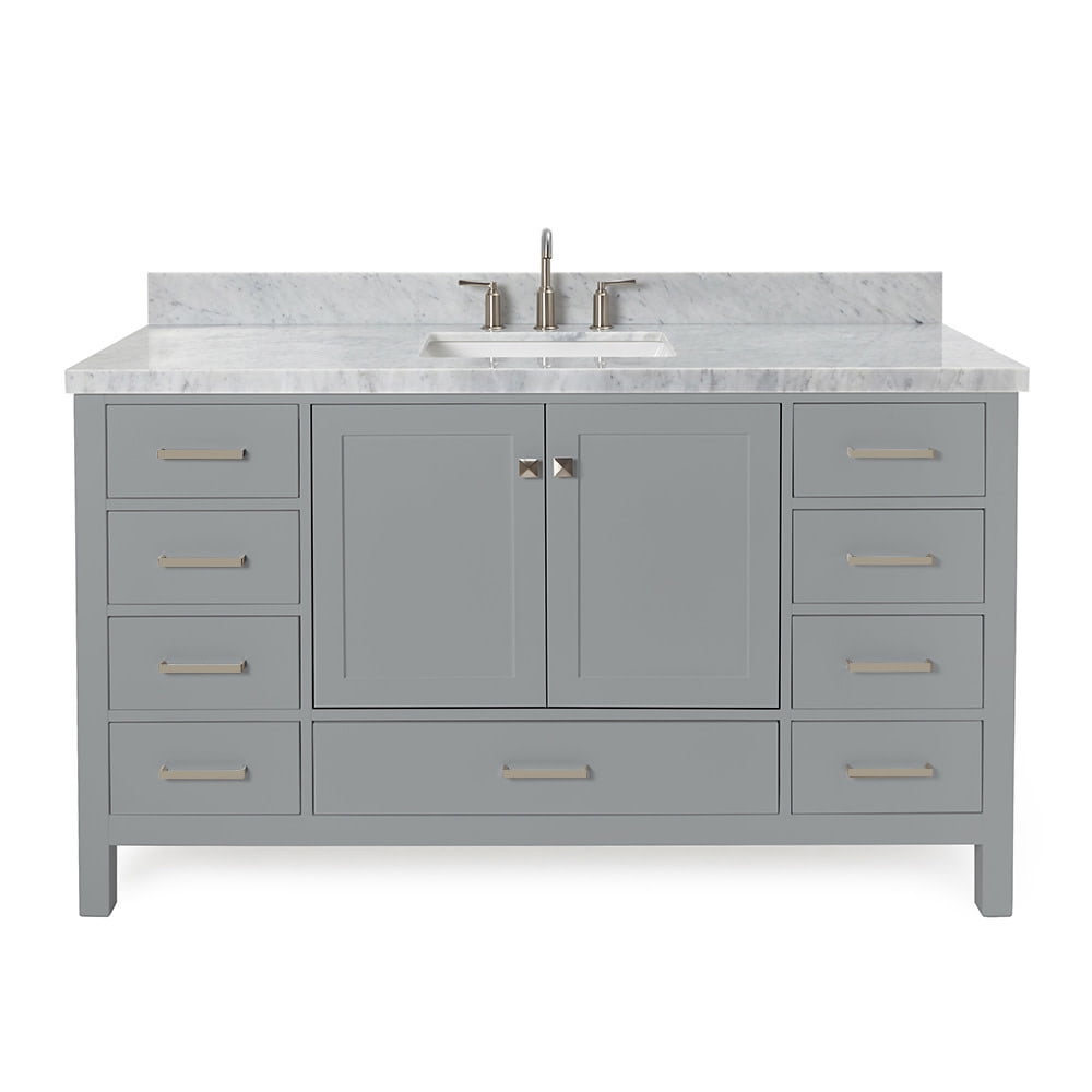 Cambridge 61" Grey Single Basin Vanity with Marble Top