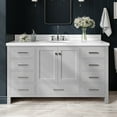 thumbnail image 1 of Ariel Cambridge 61 In. Oval Sink Vanity With White Quartz Countertop In Grey, 1 of 10