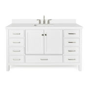 Ariel A061swqrvo Cambridge 61" Free Standing Single Basin Vanity Set - White