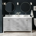 thumbnail image 1 of ARIEL Cambridge 66 Inch Double Oval Sink Bathroom Vanity With Carrara White Quartz Countertop 1.5 Edge In Grey, 1 of 7